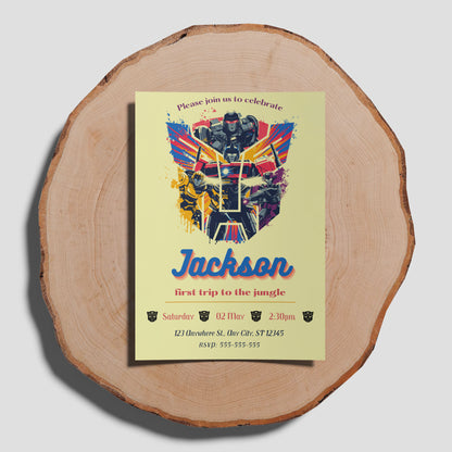 Transformers One Birthday Invitation Template - CreativeRino