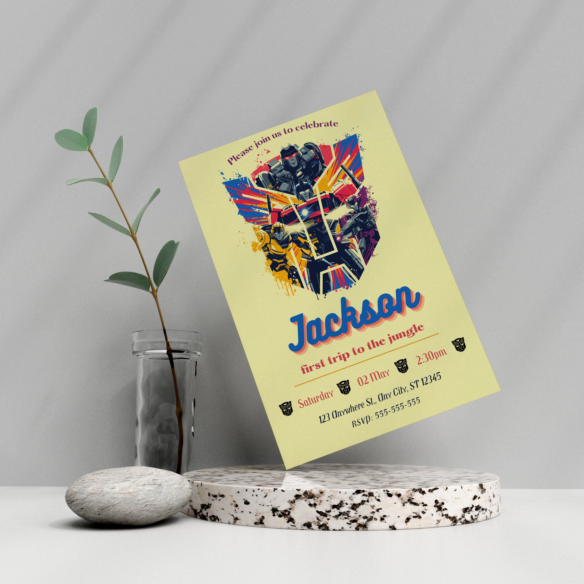 Transformers One Birthday Invitation Template - CreativeRino