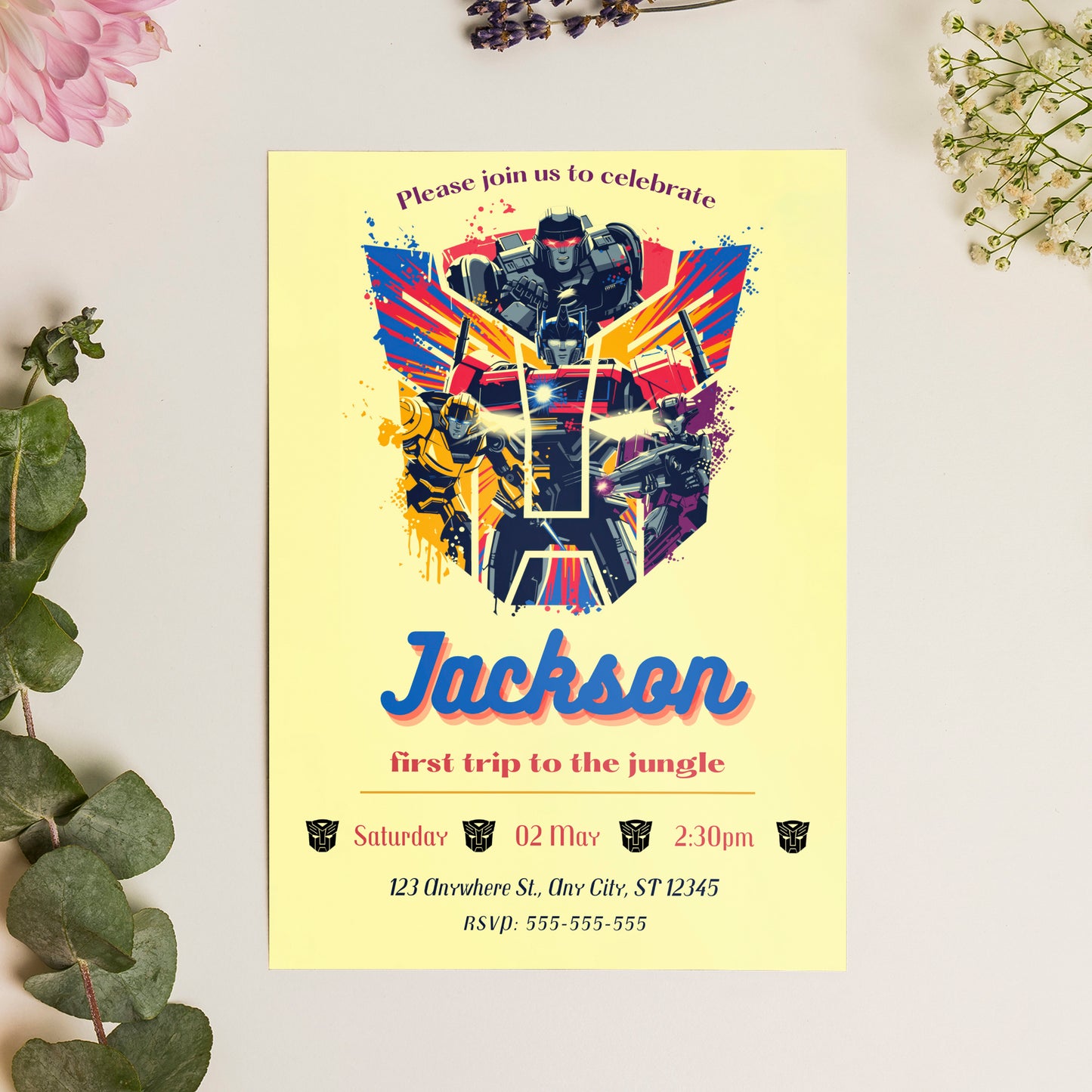 Transformers One Birthday Invitation Template - CreativeRino