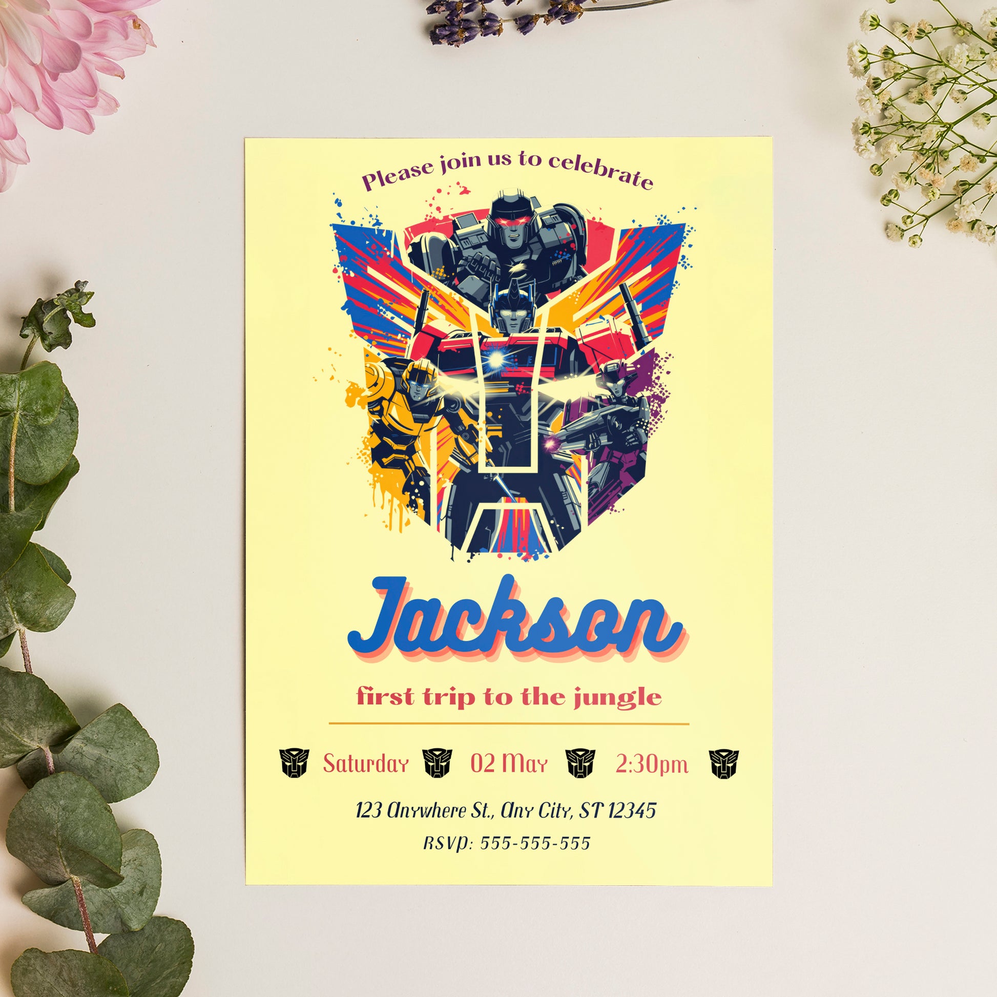 Transformers One Birthday Invitation Template - CreativeRino