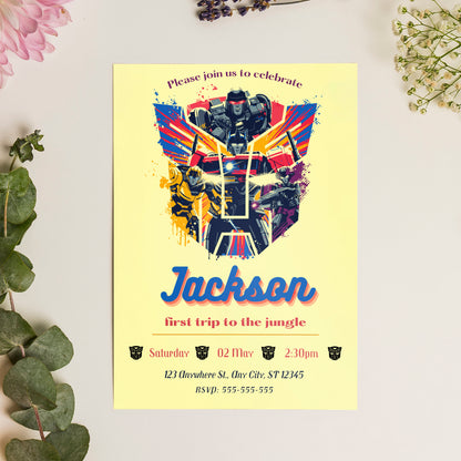 Transformers One Birthday Invitation Template - CreativeRino