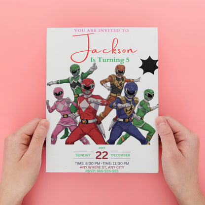Mighty Morphin Power Rangers Invitations - CreativeRino