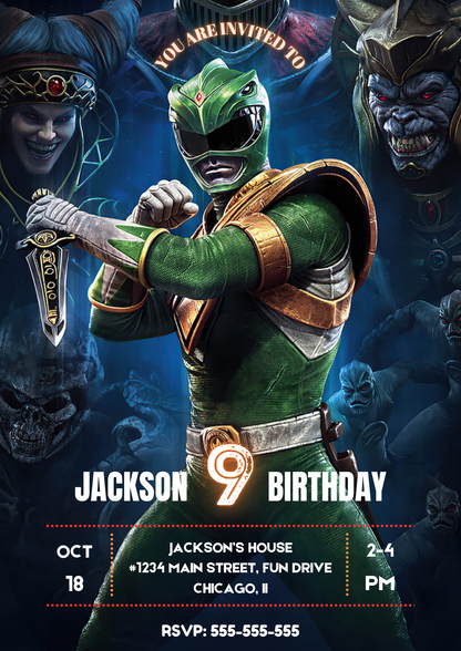 Power Rangers Dino Charge Invitations - CreativeRino
