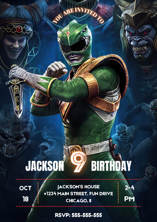 Power Rangers Dino Charge Invitations - CreativeRino