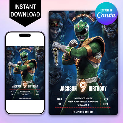 Power Rangers Dino Charge Invitations - CreativeRino