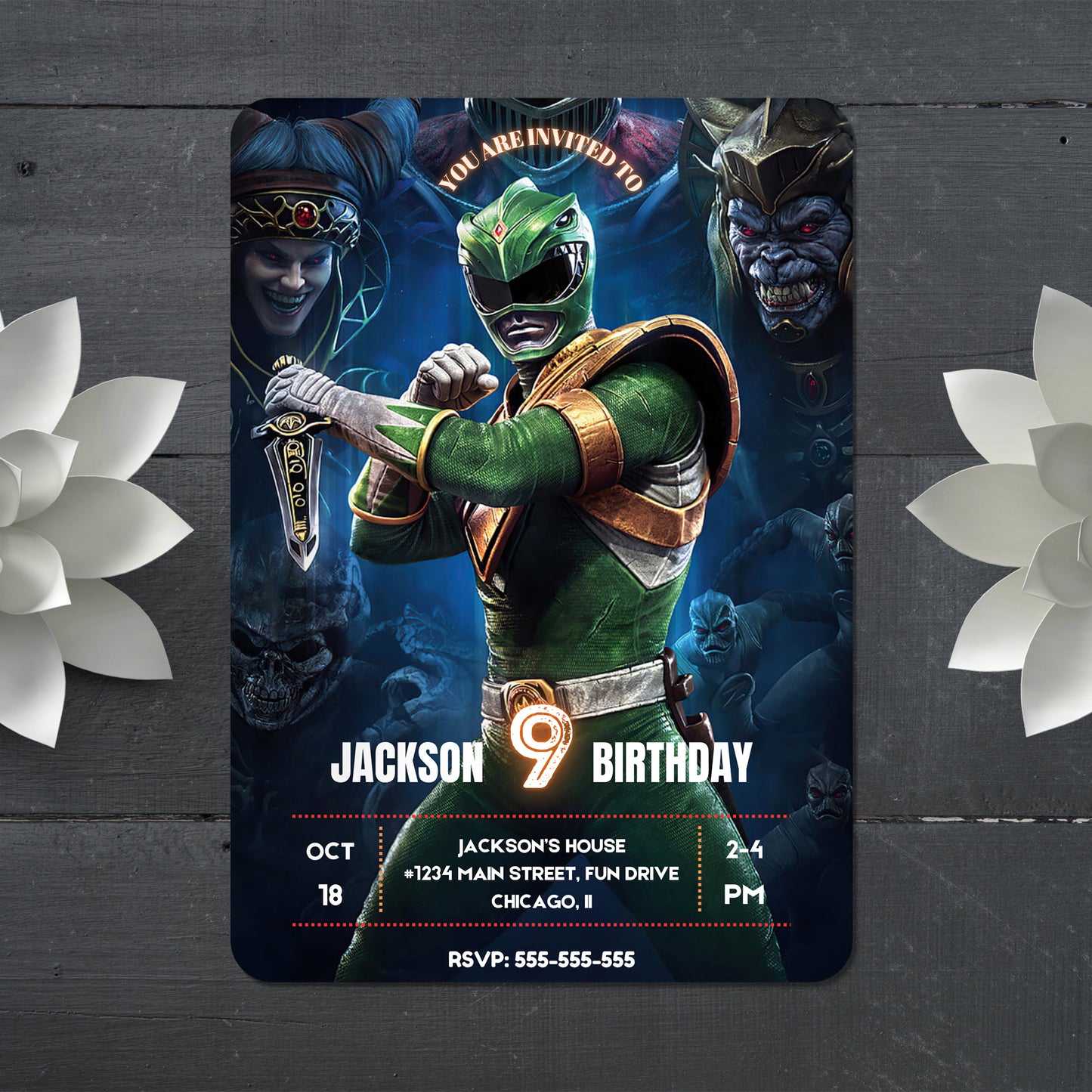 Power Rangers Dino Charge Invitations - CreativeRino