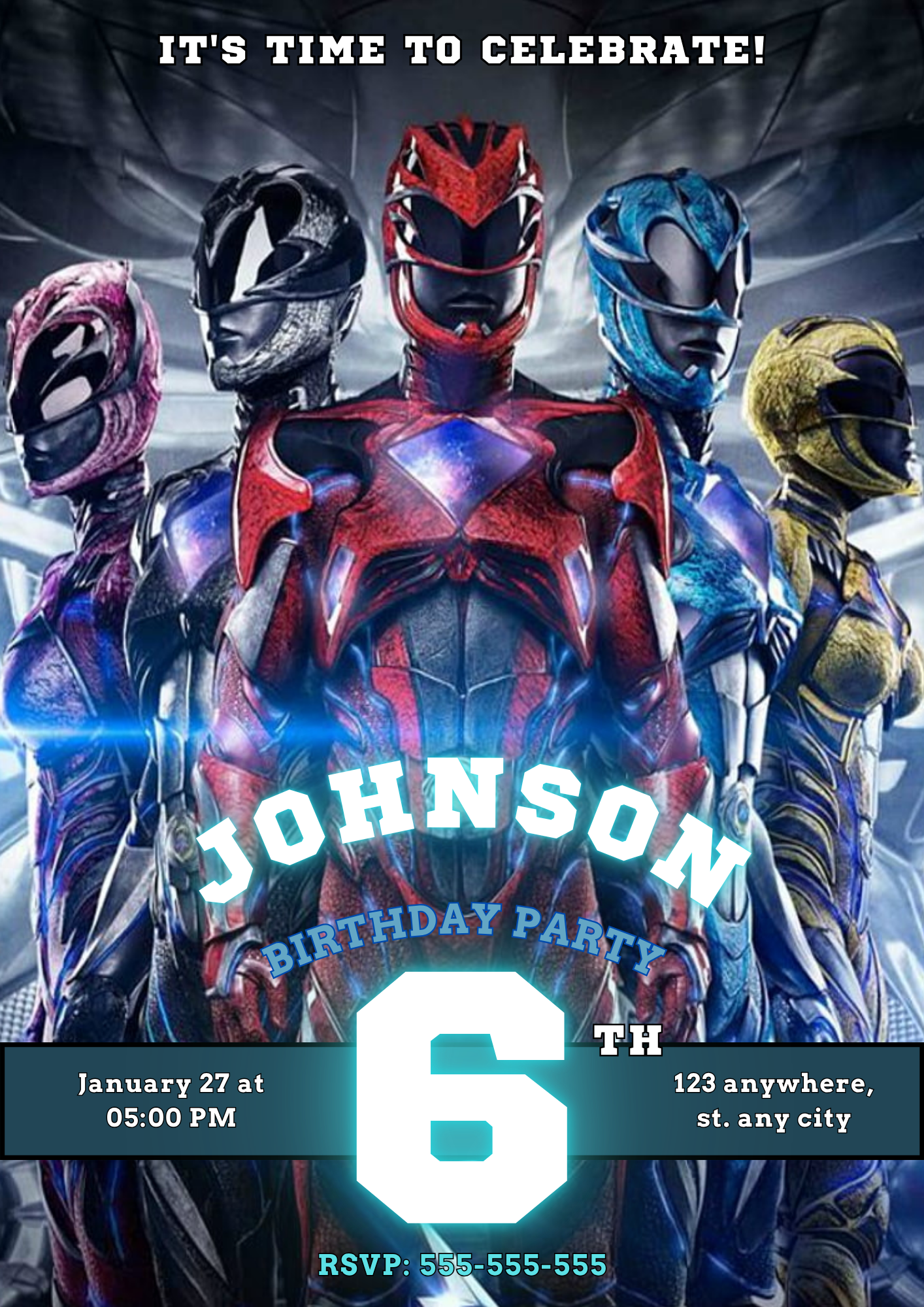 Power Rangers Dino Charge Birthday Invitations - CreativeRino