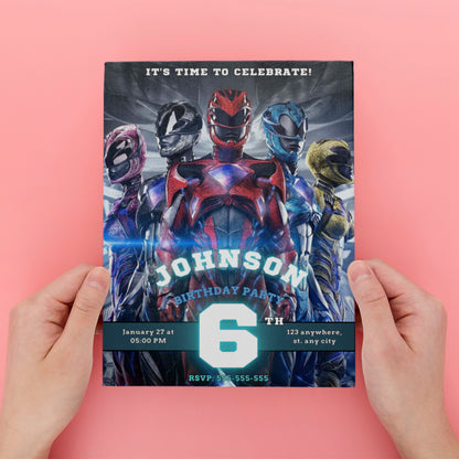 Power Rangers Dino Charge Birthday Invitations - CreativeRino