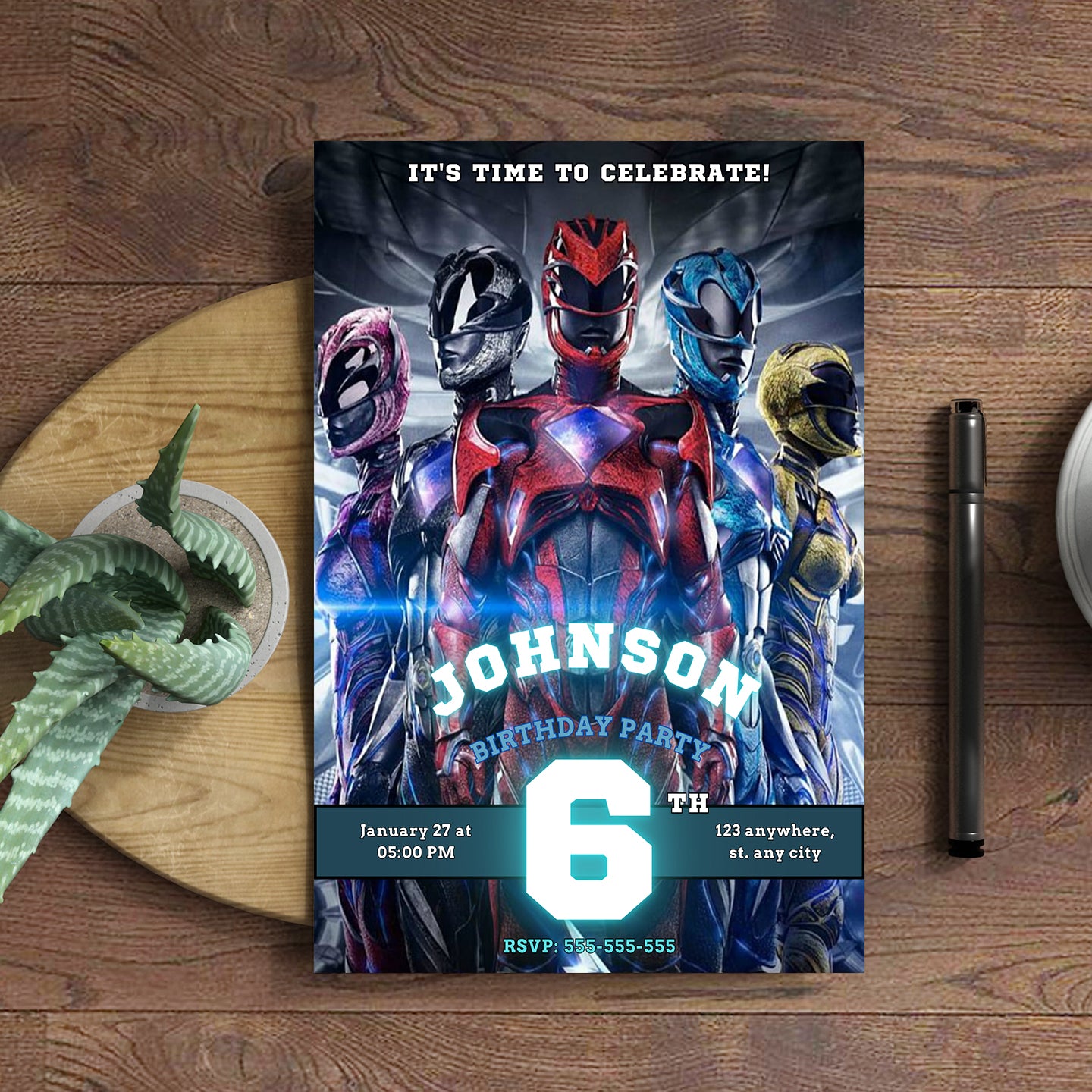 Power Rangers Dino Charge Birthday Invitations - CreativeRino