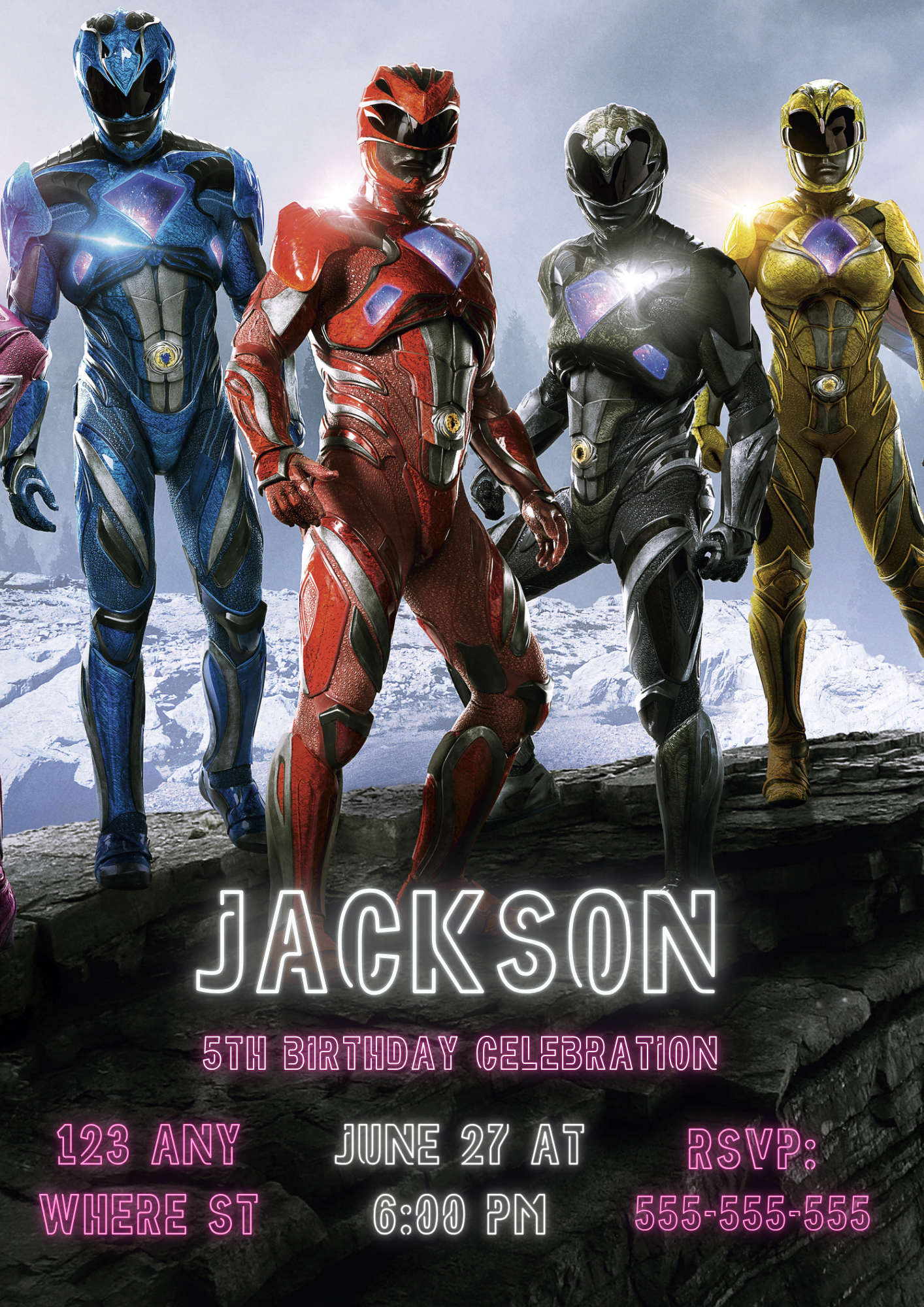 Power Rangers Dino Fury Invitations - CreativeRino
