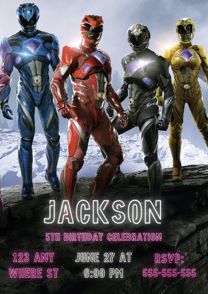 Power Rangers Dino Fury Invitations - CreativeRino