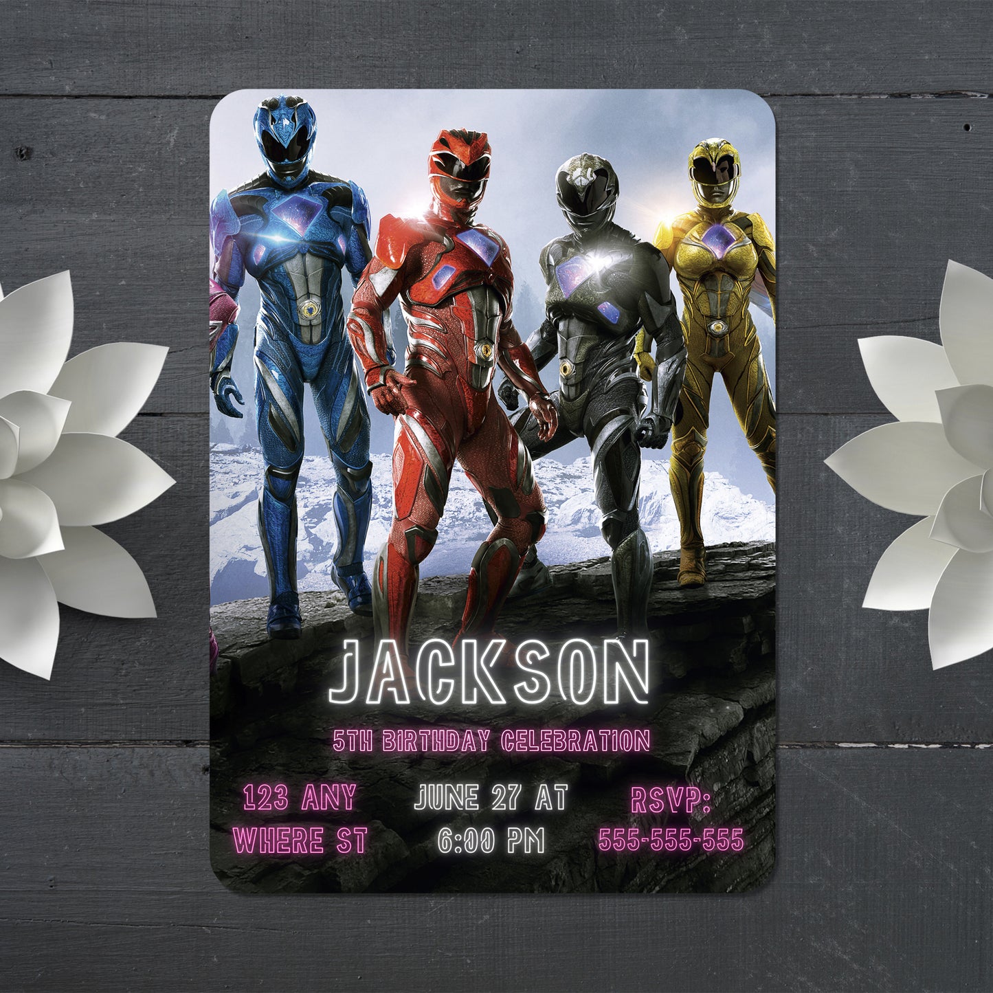 Power Rangers Dino Fury Invitations - CreativeRino