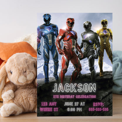 Power Rangers Dino Fury Invitations - CreativeRino