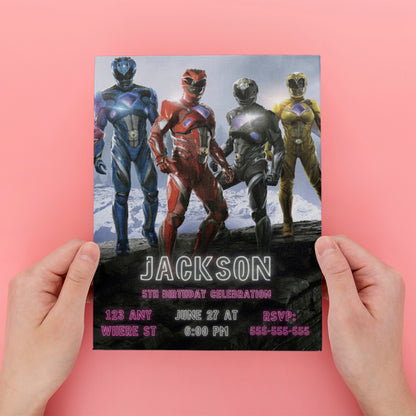 Power Rangers Dino Fury Invitations - CreativeRino