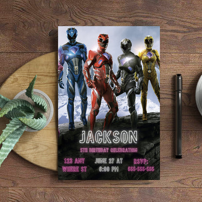 Power Rangers Dino Fury Invitations - CreativeRino