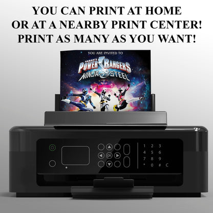 Power Rangers Ninja Steel Birthday Invitations - CreativeRino
