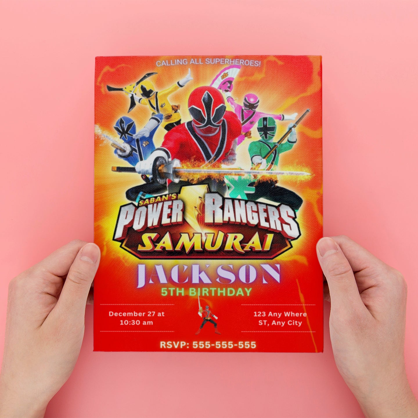 Power Rangers Samurai Birthday Invitations - CreativeRino