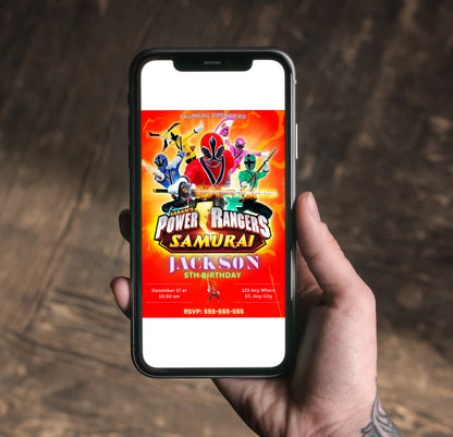 Power Rangers Samurai Birthday Invitations - CreativeRino