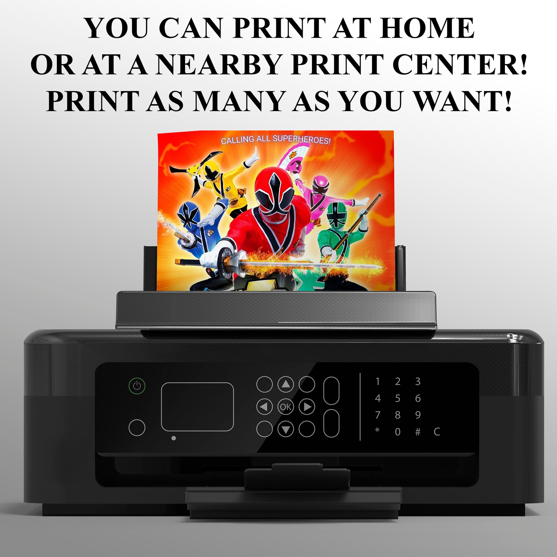 Power Rangers Samurai Birthday Invitations - CreativeRino