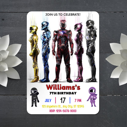 Power Rangers Digital Invitation - CreativeRino
