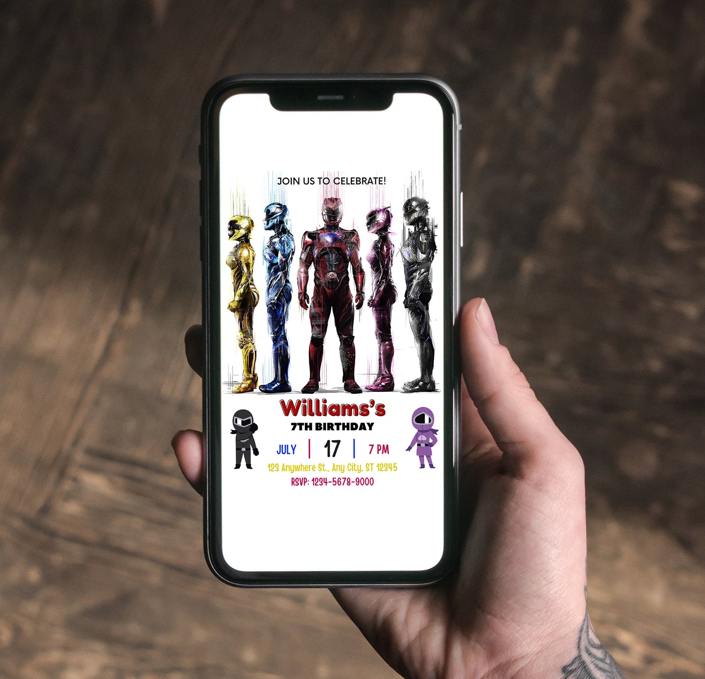 Power Rangers Digital Invitation - CreativeRino