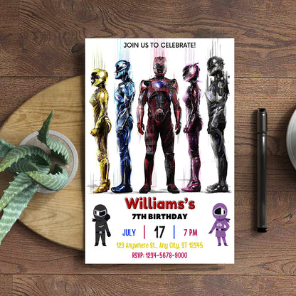 Power Rangers Digital Invitation - CreativeRino