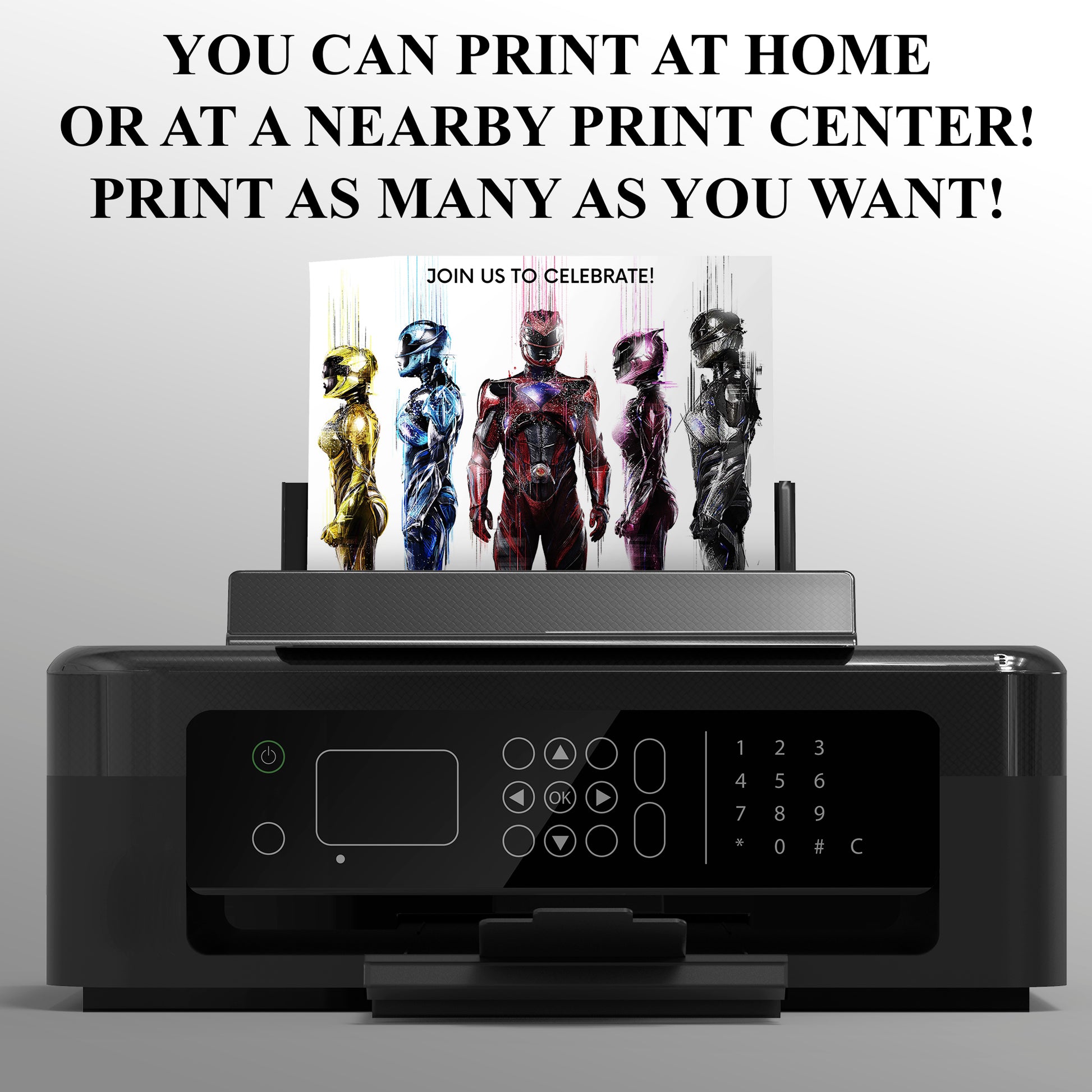Power Rangers Digital Invitation - CreativeRino