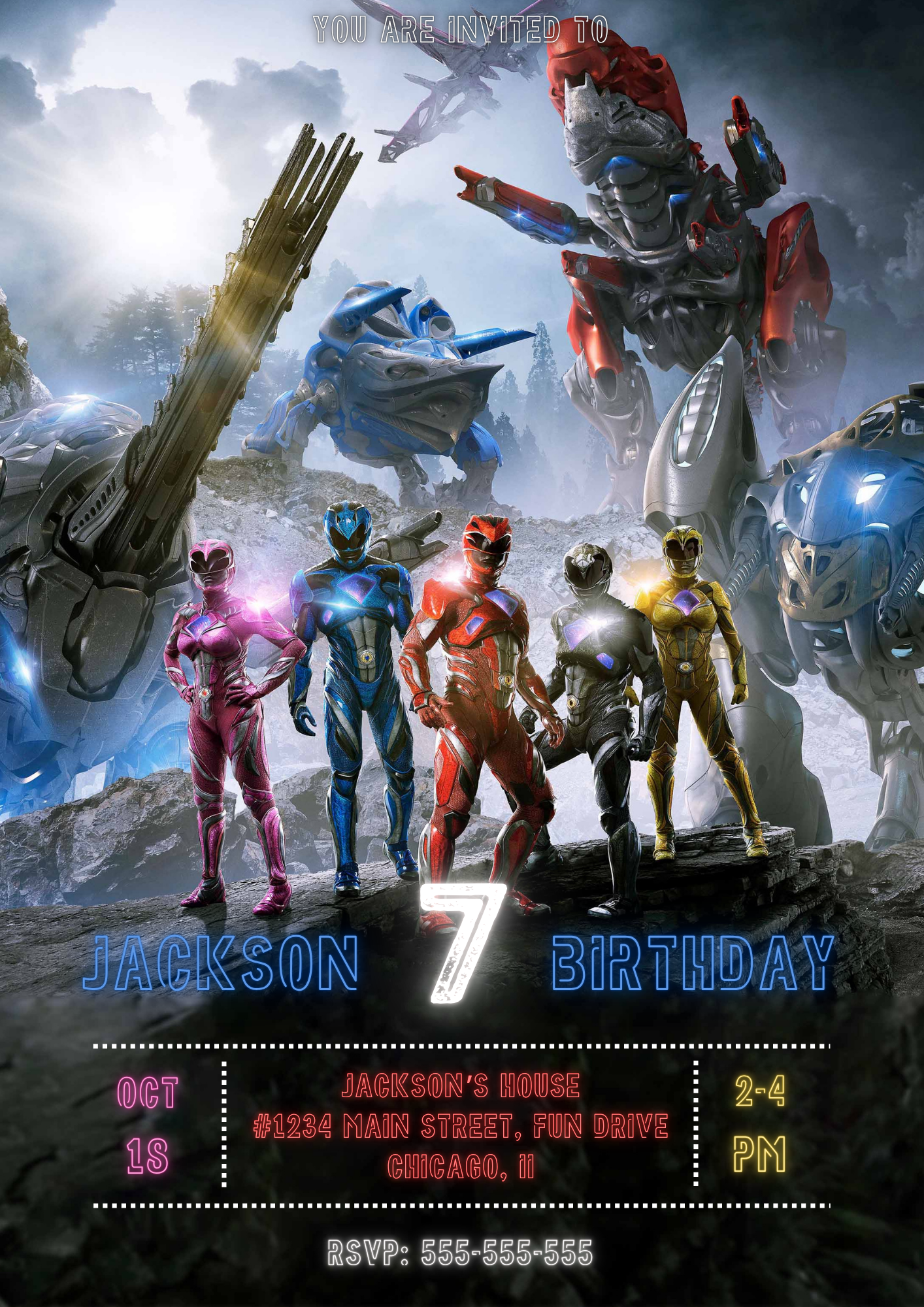 Power Rangers Party Invitations - CreativeRino