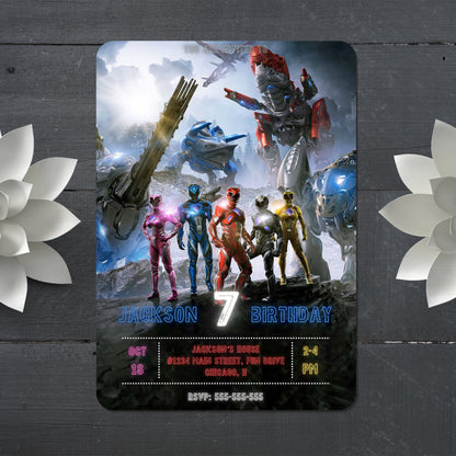 Power Rangers Party Invitations - CreativeRino