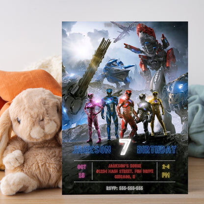 Power Rangers Party Invitations - CreativeRino