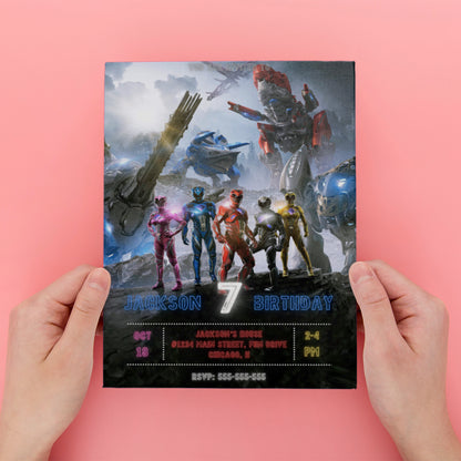 Power Rangers Party Invitations - CreativeRino