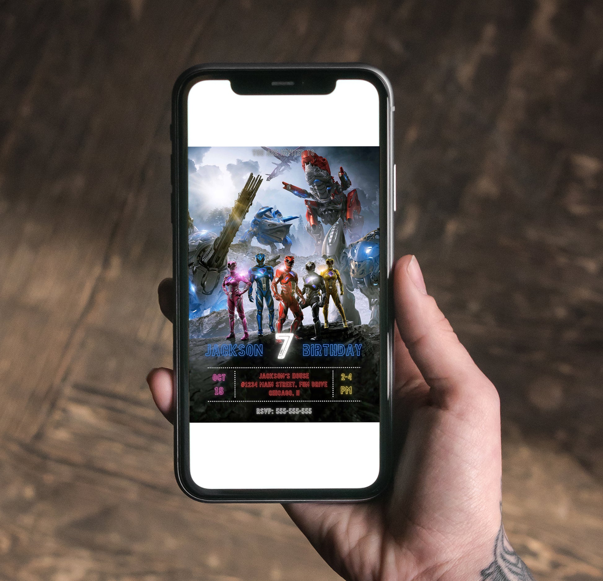 Power Rangers Party Invitations - CreativeRino