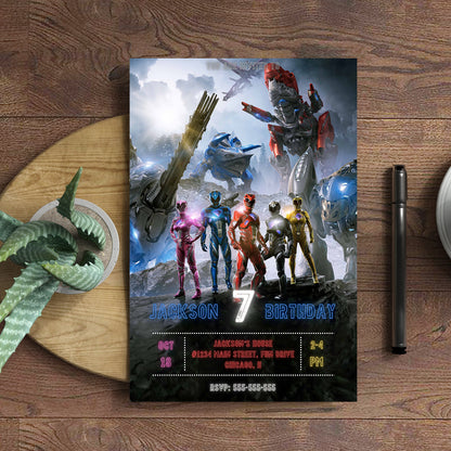 Power Rangers Party Invitations - CreativeRino