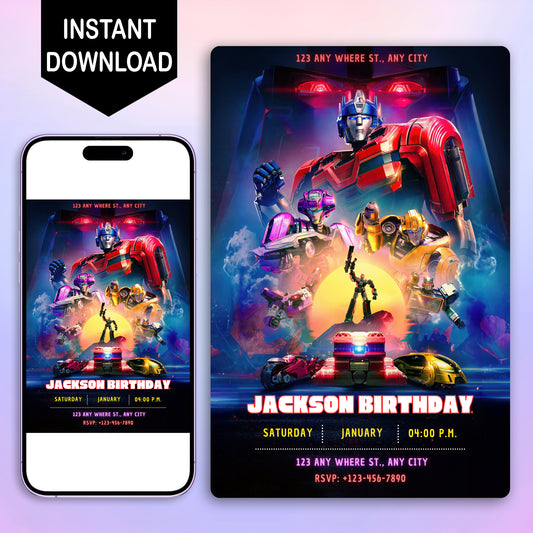 Transformers One Birthday Invitation Template - CreativeRino