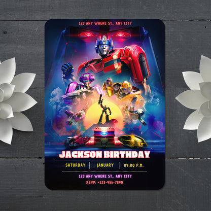 Transformers One Birthday Invitation Template - CreativeRino