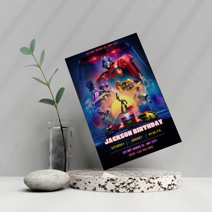 Transformers One Birthday Invitation Template - CreativeRino