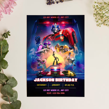 Transformers One Birthday Invitation Template - CreativeRino
