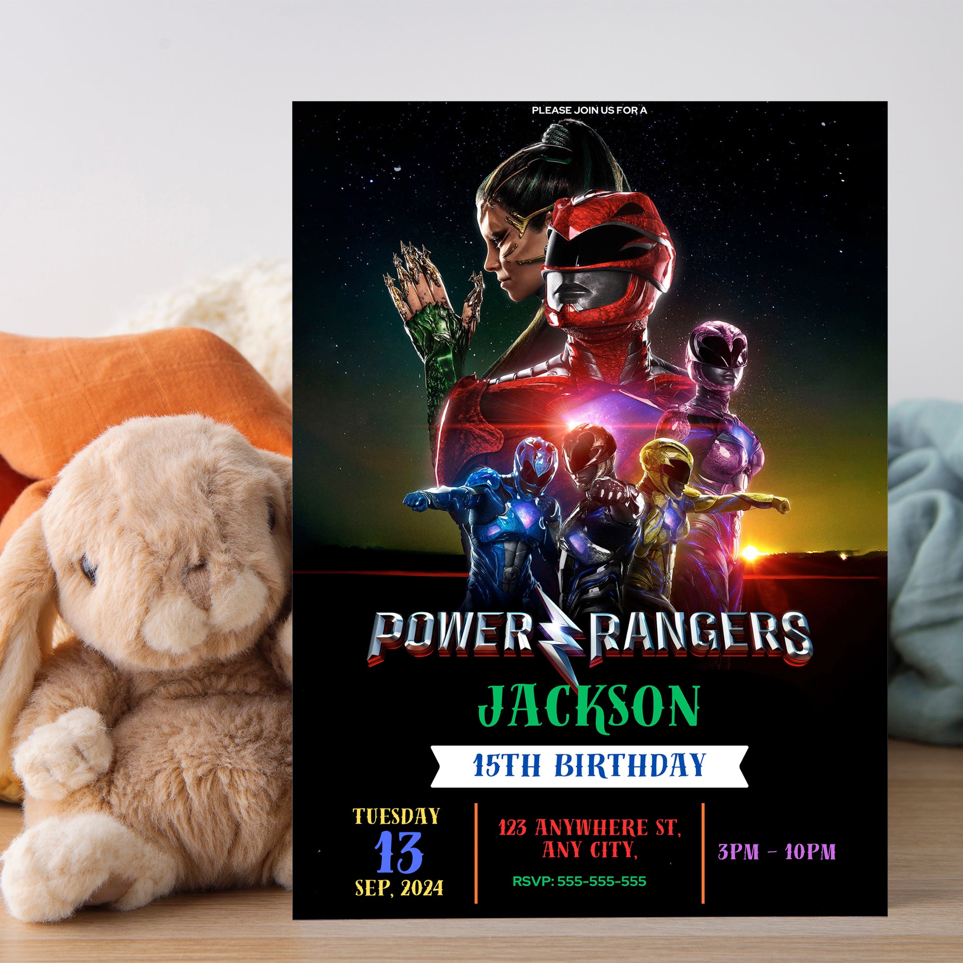 Printable Power Rangers Birthday Invitations - CreativeRino