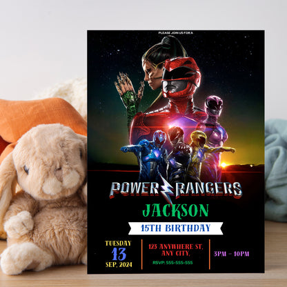 Printable Power Rangers Birthday Invitations - CreativeRino