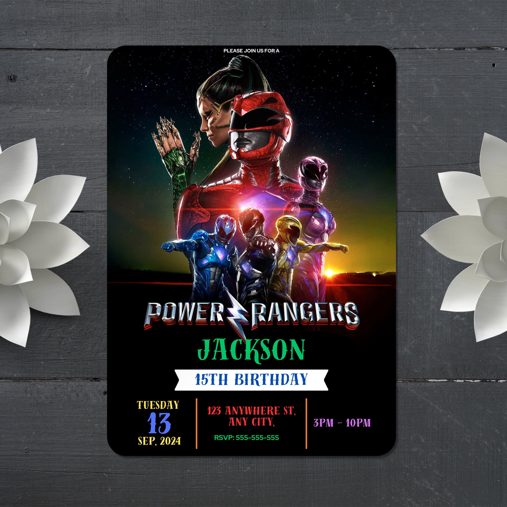 Printable Power Rangers Birthday Invitations - CreativeRino