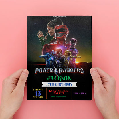 Printable Power Rangers Birthday Invitations - CreativeRino