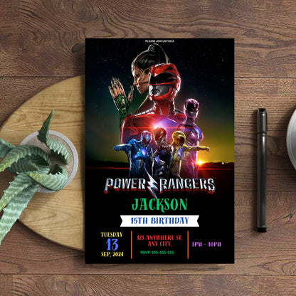 Printable Power Rangers Birthday Invitations - CreativeRino