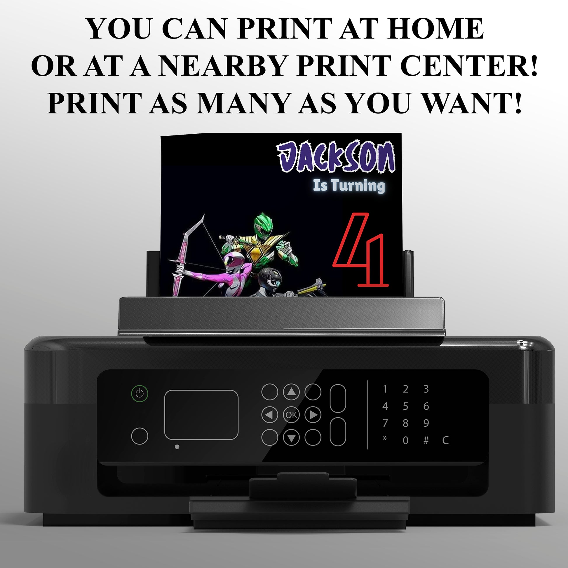 Personalized Power Rangers Birthday Invitations - CreativeRino