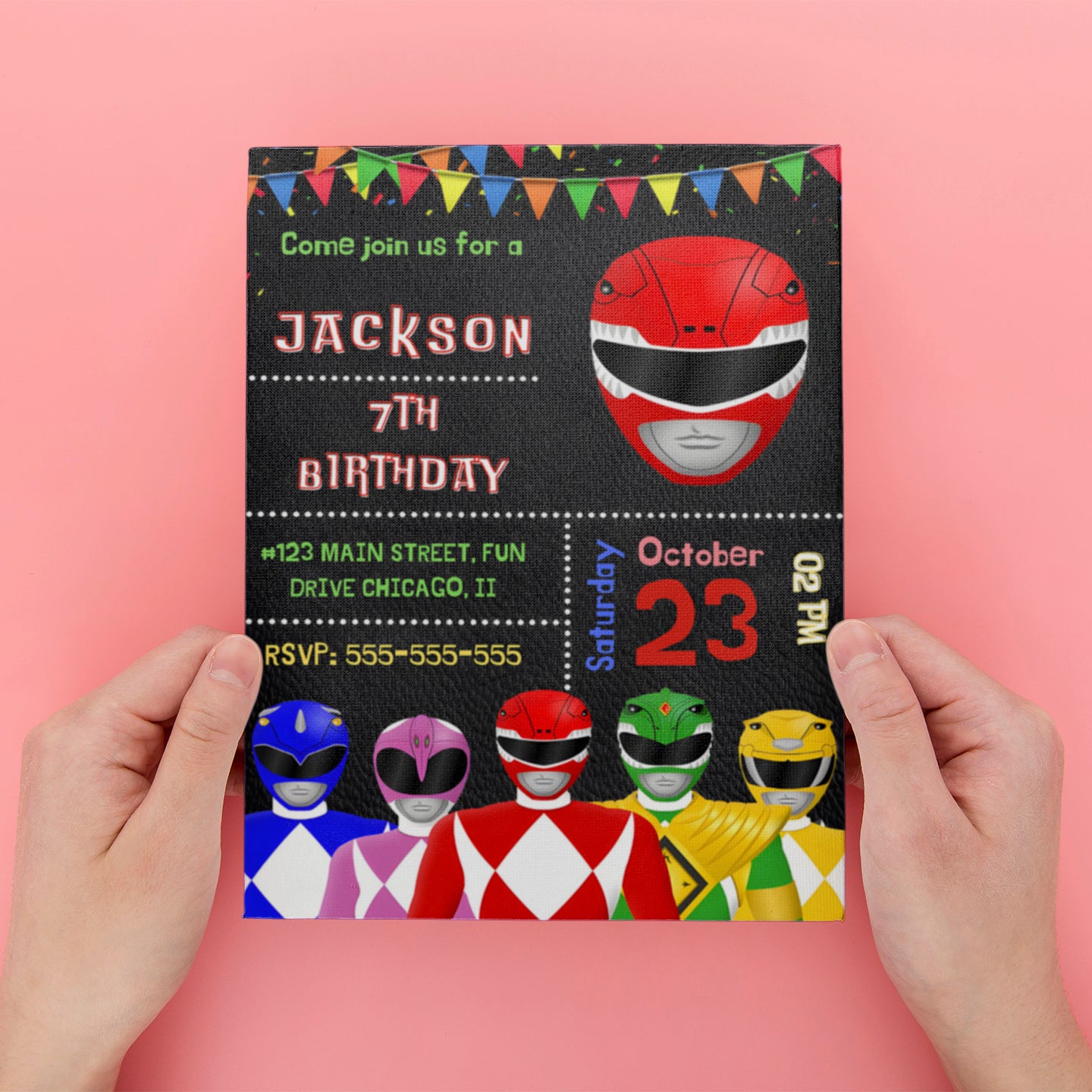 Power Rangers Birthday Party Invitations - CreativeRino