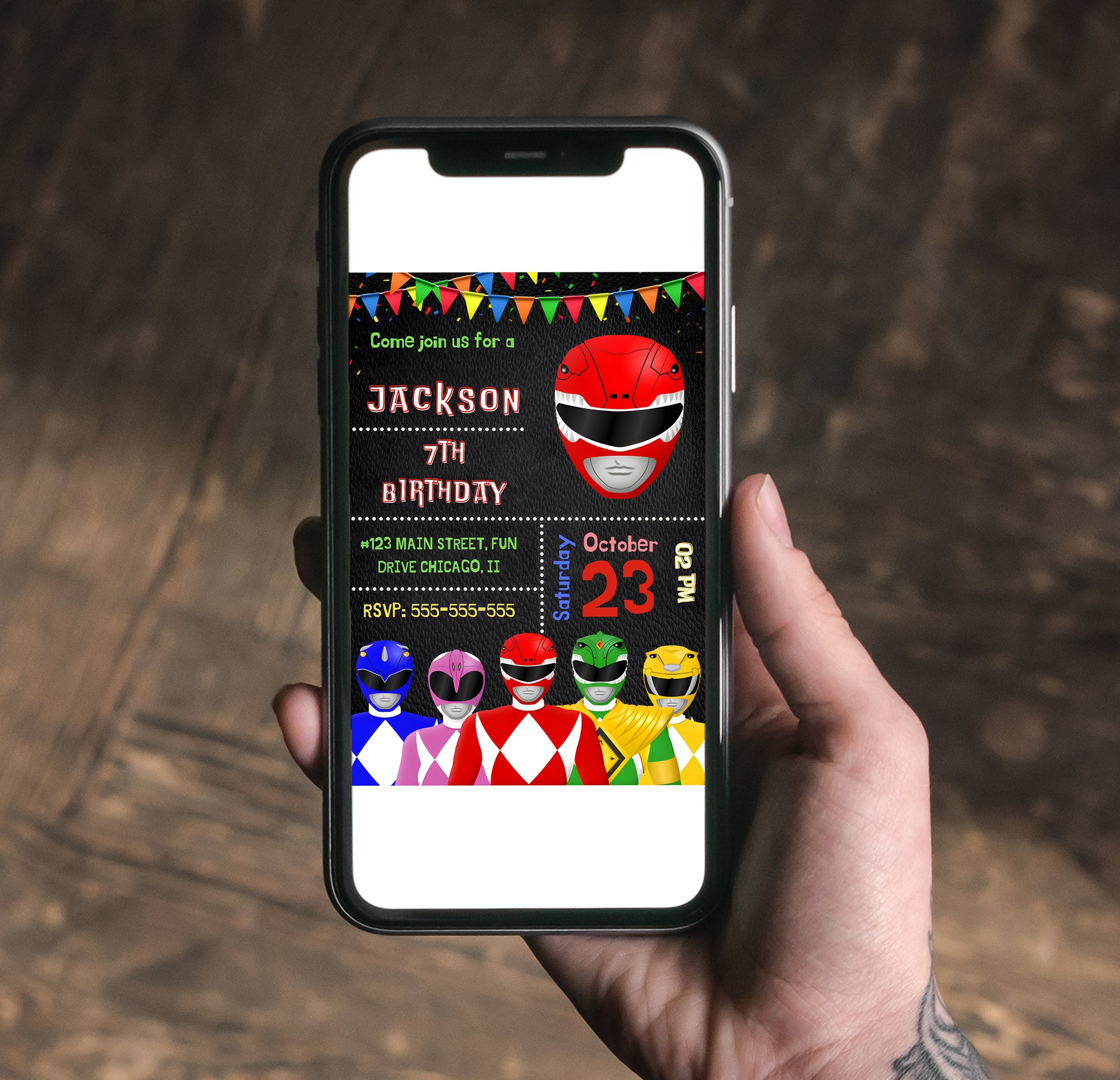Power Rangers Birthday Party Invitations - CreativeRino