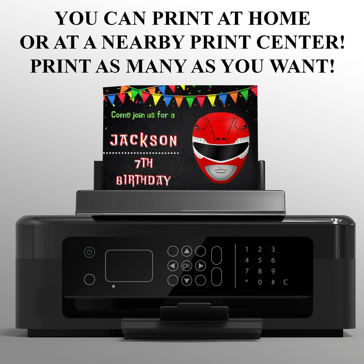 Power Rangers Birthday Party Invitations - CreativeRino