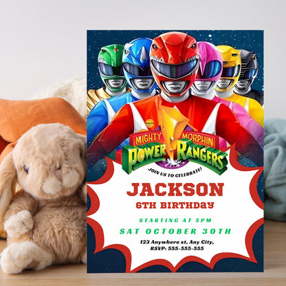 Mighty Morphin Power Rangers Invite - CreativeRino