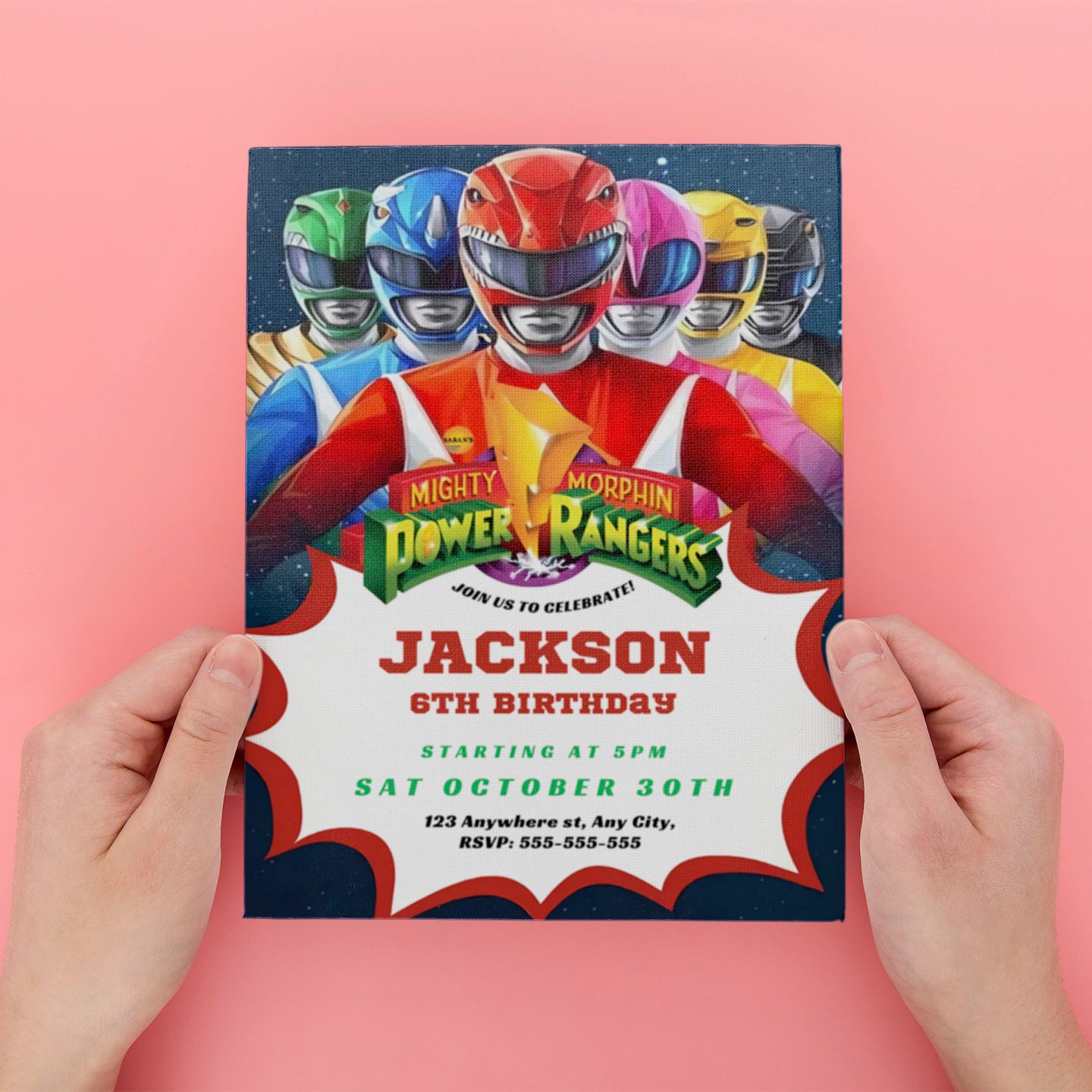 Mighty Morphin Power Rangers Invite - CreativeRino