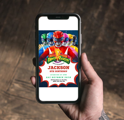 Mighty Morphin Power Rangers Invite - CreativeRino