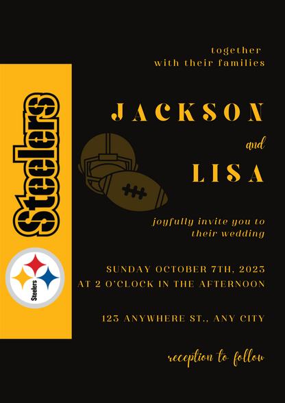 Pittsburgh Steelers Wedding Invitations - CreativeRino